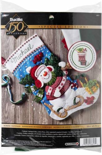 Набір для фетрової аплікації - Nordic Snowman Stocking Kit 86817E