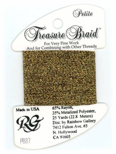 PB37 Нитка Treasure Braid Petite Rainbow Gallery Dark Antique Gold