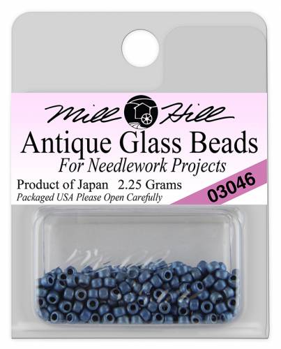 03046 бисер Mill Hill, 11/0 Matte Cadet Blue Antique Glass Beads фото 3