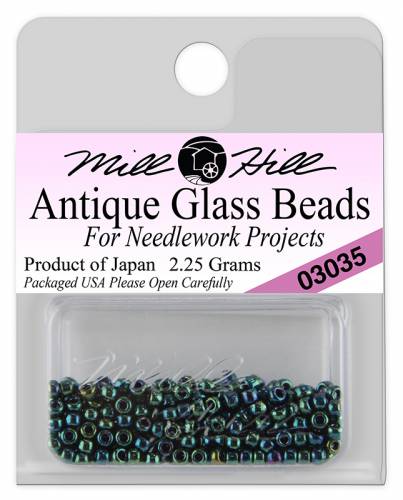 03035 бисер Mill Hill, 11/0 Royal Green Antique Glass Beads фото 3