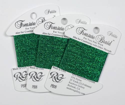 PB06 Нитка Treasure Braid Petite Rainbow Gallery Green фото 2