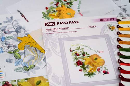 Набор для вышивки гладью Лисички. Гладь Риолис РТ-0085 фото 2