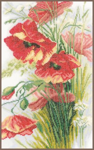 Poppies (Маки), набор для вышивки крестом, Lanarte PN-0156301