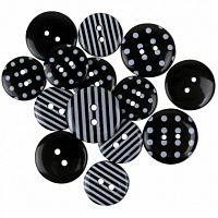 Набір гудзиків Black Dots & Stripes, Favorite Findings 1471