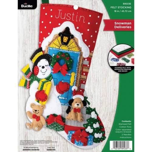 Набір для фетрової аплікації Gifting Snowman Bucilla 89533E фото 2