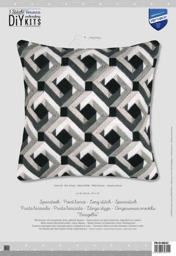 Набір для вишивання подушки Long Stitch Чорне і біле Vervaco PN-0148243 фото 3