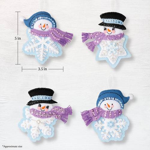 Набір для шиття фетрової аплікації Ornament Kits - Let it Snow Bucilla 89633E фото 2