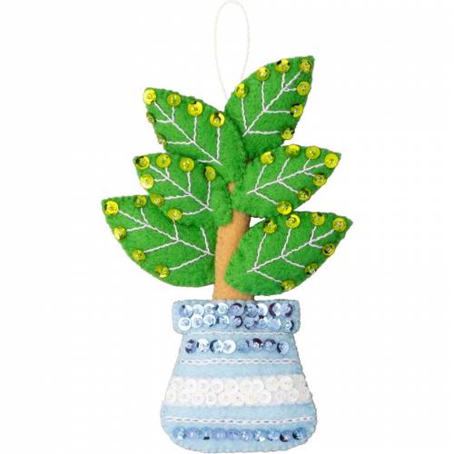 Набір для фетрової аплікації Ornament Kits - Holiday Houseplants Bucilla 89634E фото 3