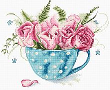 Набір для вишивки хрестиком A cup of roses Letistitch LETI 916