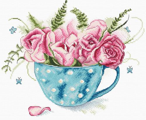 Набір для вишивки хрестиком A cup of roses Letistitch LETI 916