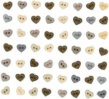 Набір гудзиків Micro Vintage Linen Hearts, Dress It Up 8321