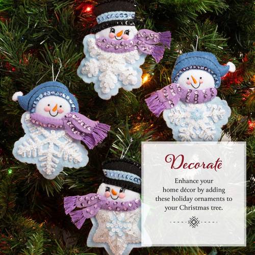 Набір для шиття фетрової аплікації Ornament Kits - Let it Snow Bucilla 89633E фото 4