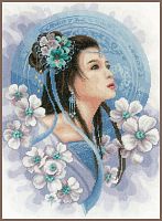 Набор для вышивки крестом Asian lady in blue (Азиатка в голубом) Lanarte PN-0169168