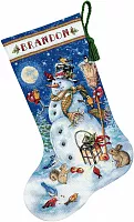 Набір для вишивання хрестиком чобітка Snowman & Friends Stocking Dimensions 70-08839