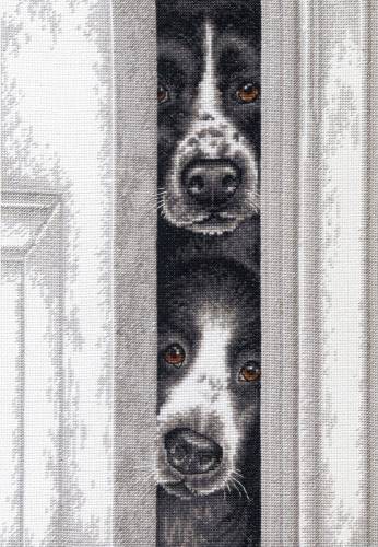 Набор для вышивки крестиком Кто там? Peeking Pups Dimensions 70-35400