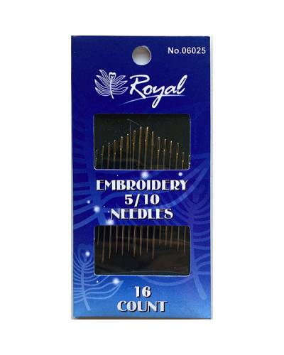 Набір голок для вишивання гладдю Embroidery 5/10 Royal 06025
