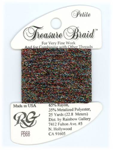 PB68 Нитка Treasure Braid Petite Rainbow Gallery Black Opal