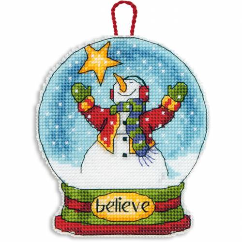 Набір для вишивки хрестиком Believe Snow Globe Ornament Dimensions 70-08904