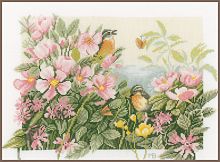 Набір для вишивання хрестиком, Birds and Roses (Птахи та троянди), Lanarte PN-0157494