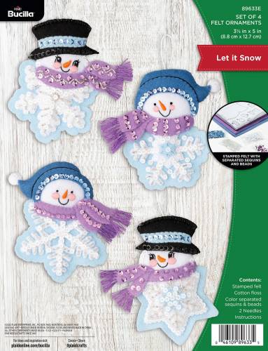 Набір для шиття фетрової аплікації Ornament Kits - Let it Snow Bucilla 89633E