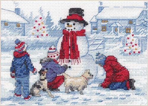 Набор для вышивки крестиком Building a Snowman Dimensions 70-08993