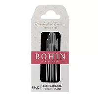 Голки для вишивки з великим вушком Bohin 00978 – асорті №18–22