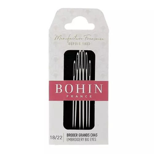 Голки для вишивки з великим вушком Bohin 00978 – асорті №18–22
