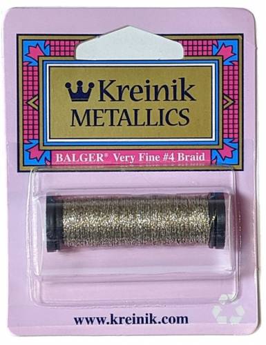 102HL Vatican Gold High Lustre, Kreinik Very Fine #4 Braid